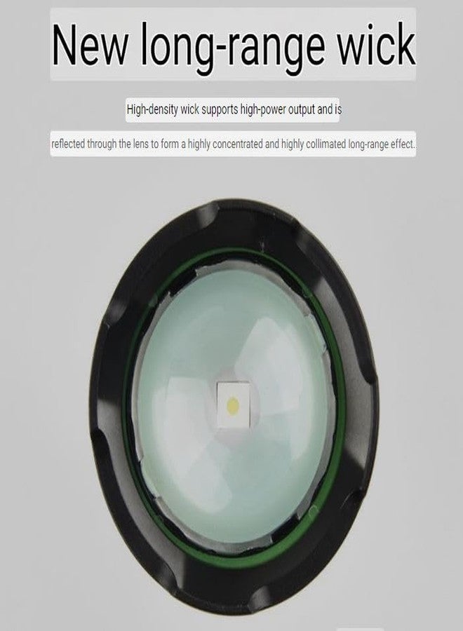 Crobat مصباح يدوي تكتيكي فائق السطوع من كروبات، 5 أوضاع إضاءة، 2100 لومن، مقاوم للماء، قوي، قابل لإعادة الشحن، مزود بإضاءة ليزر LED بيضاء XHP70 وXHP360 - Image 4